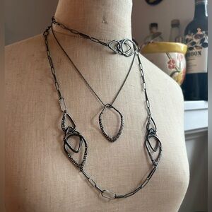 Alexis Bittar Layered Necklace Set~ Gunmetal